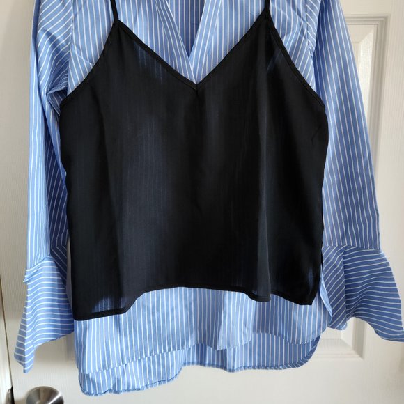 Top, Shirt with Camisole, Longsleeve, Small - Picture 2 of 7